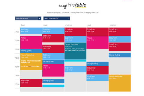 Joomla extension Easy Timetable Extended