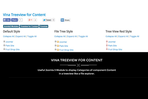 Joomla extension Vina Treeview for Content