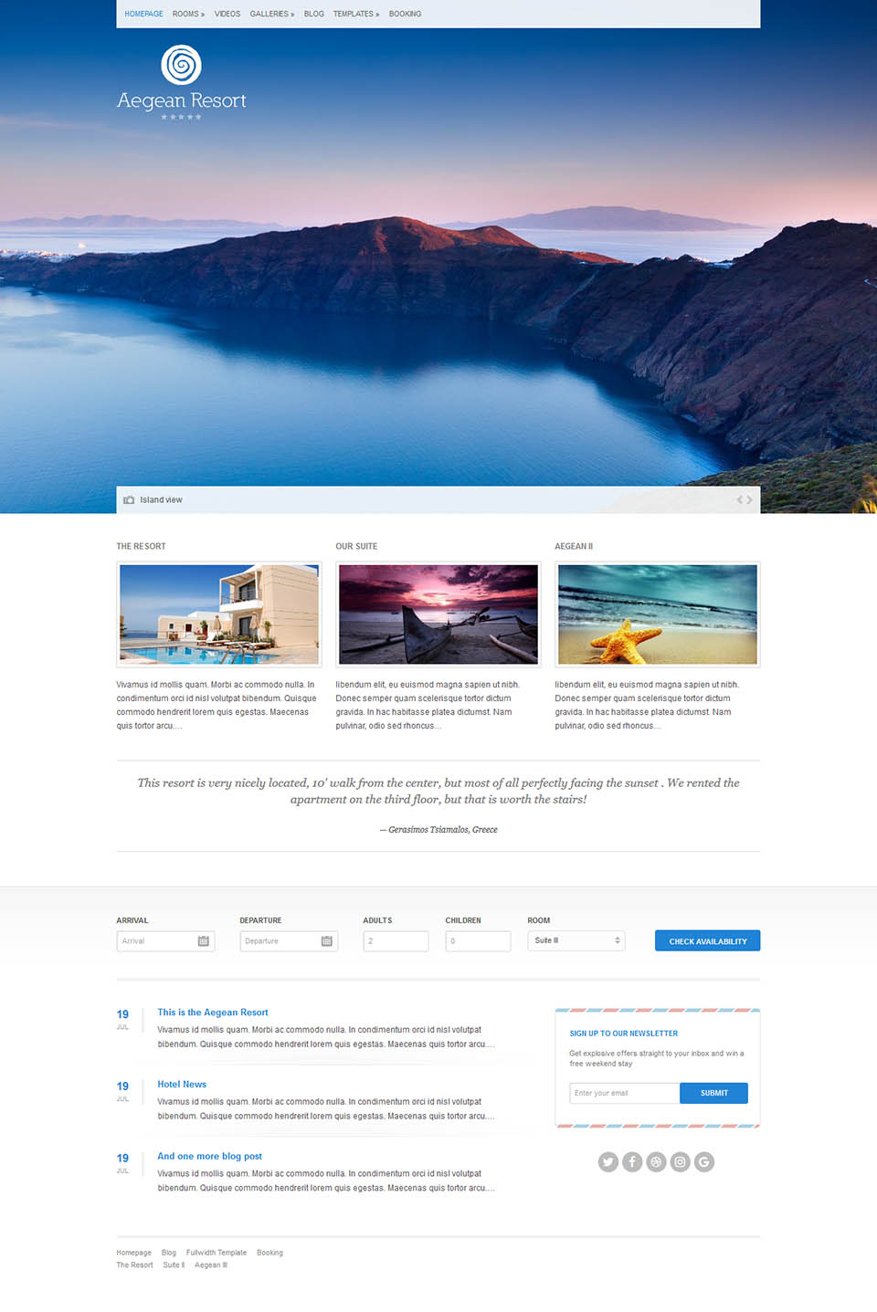 WordPress template CSSIgniter Aegean Resort