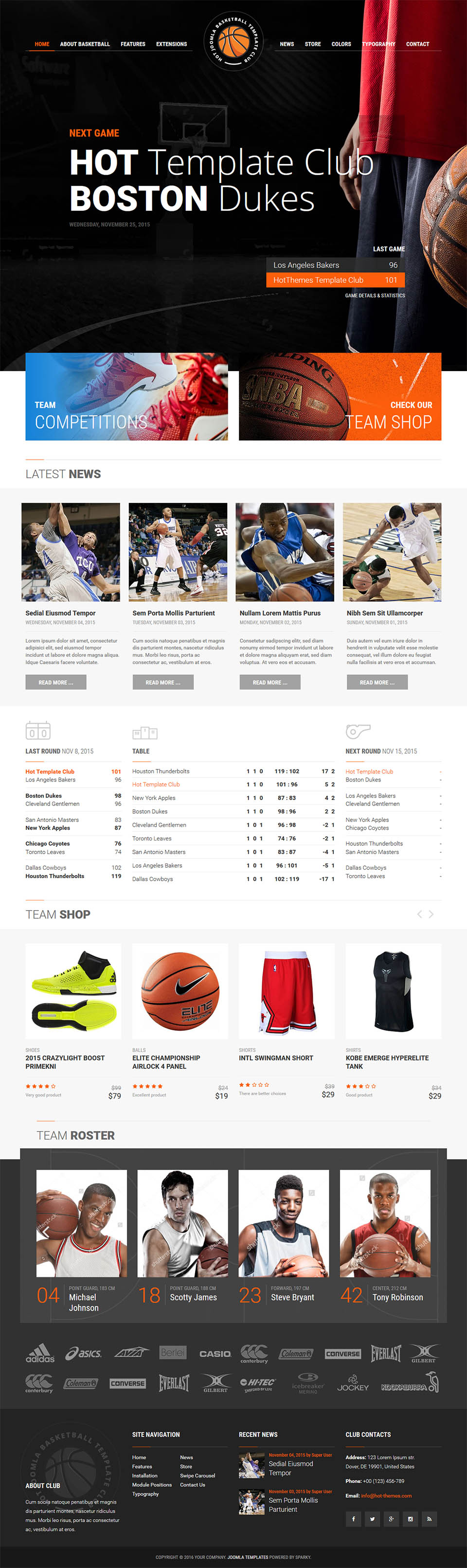 Joomla template HotThemes Basketball