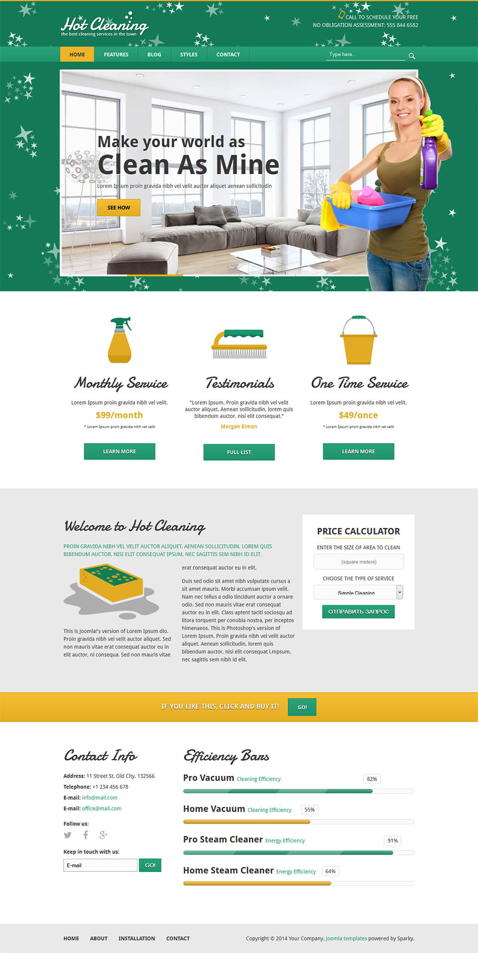 Joomla template HotThemes Cleaning