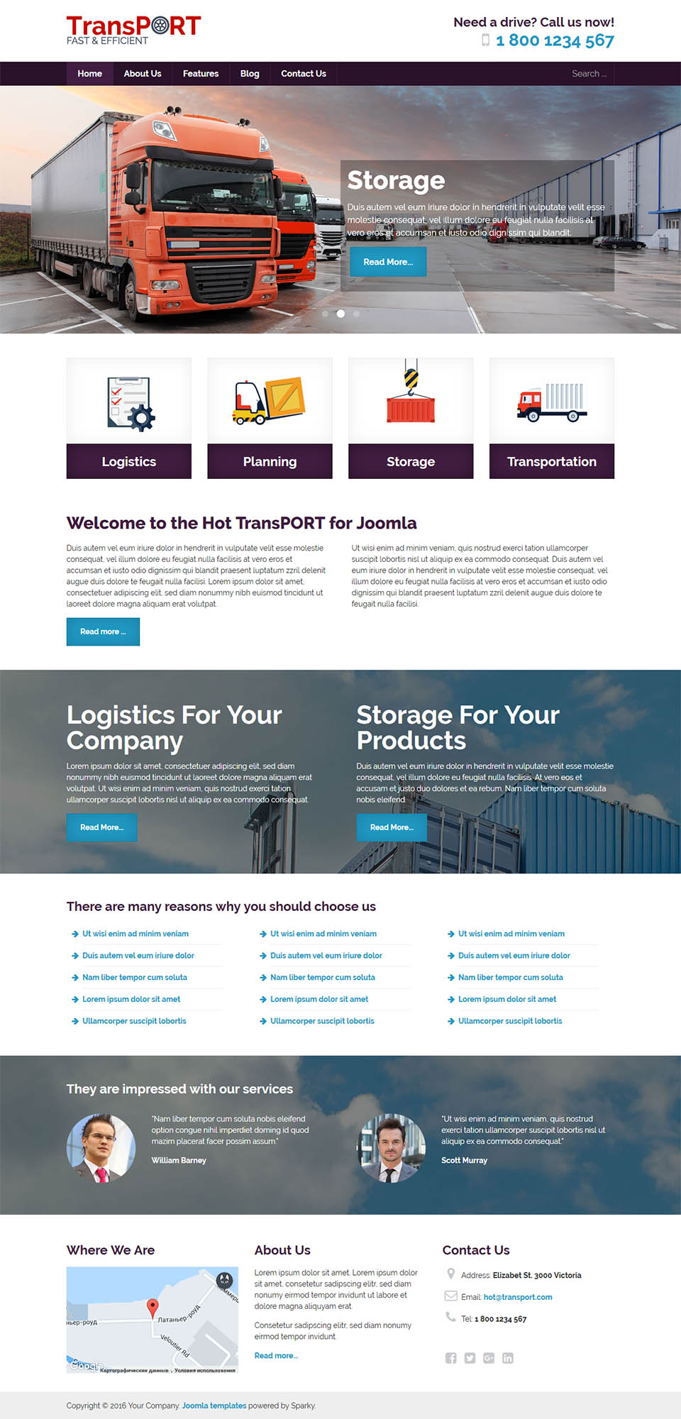 Joomla template HotThemes Transport