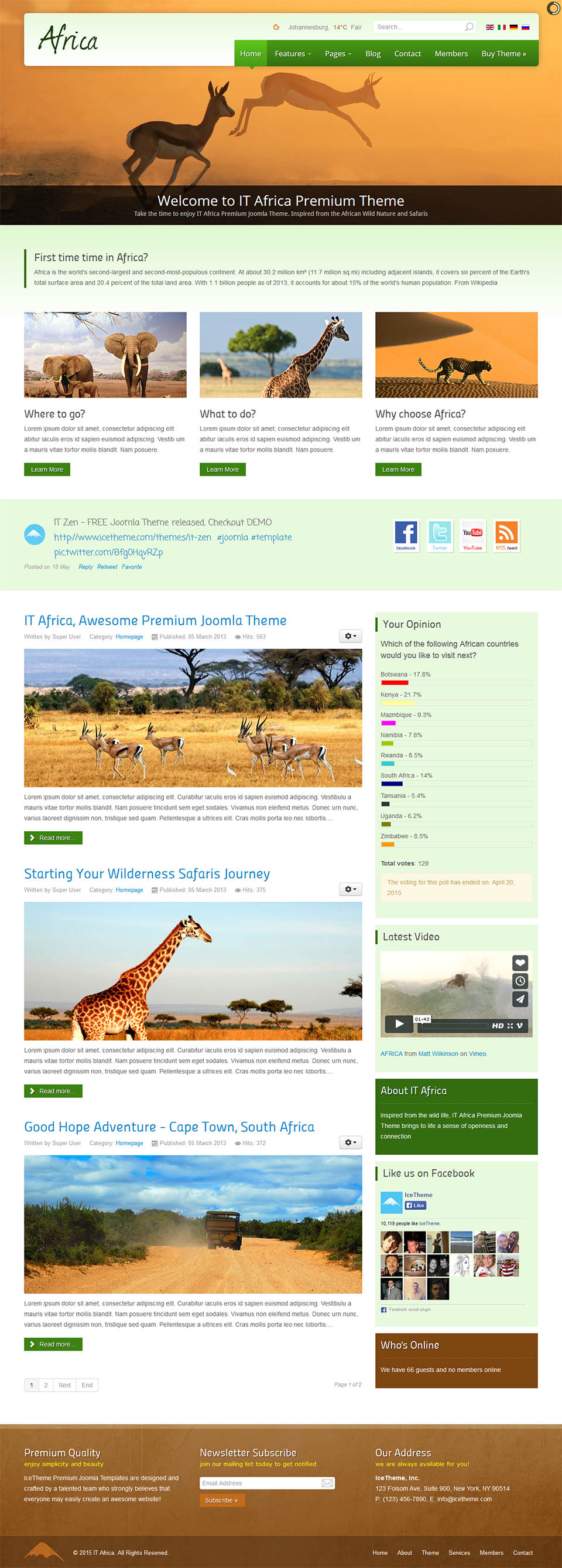 Joomla template IceTheme Africa