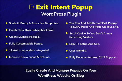 WordPress plugin CodeCanyon Exit Intent Popup