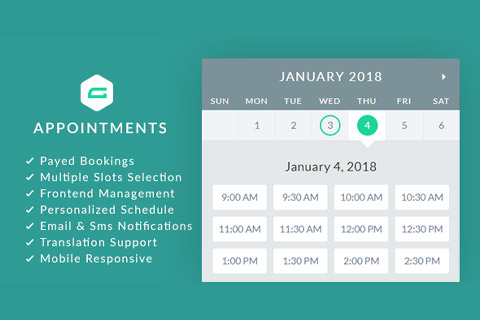 WordPress plugin CodeCanyon gAppointments