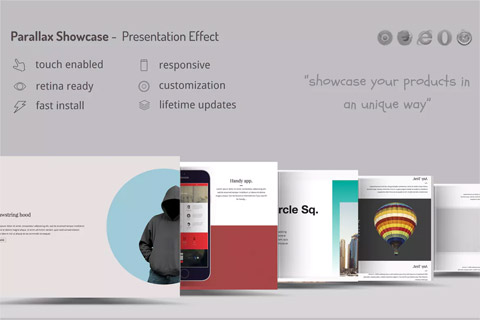 WordPress plugin CodeCanyon Parallax Showcase Effects