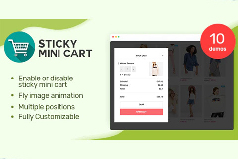 WordPress plugin CodeCanyon Sticky Mini Cart