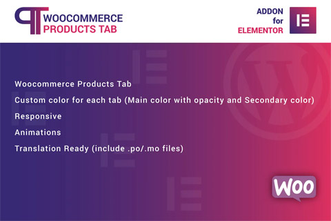 WordPress plugin CodeCanyon WooCommerce Products Tab for Elementor