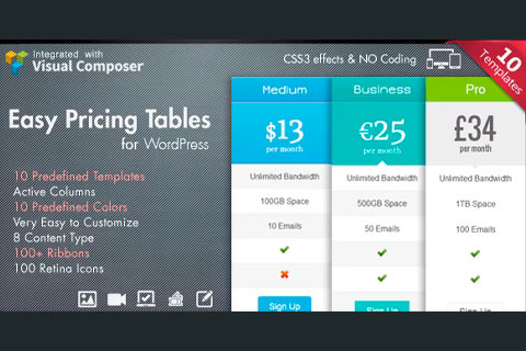 WordPress plugin CodeCanyon Easy Pricing Tables