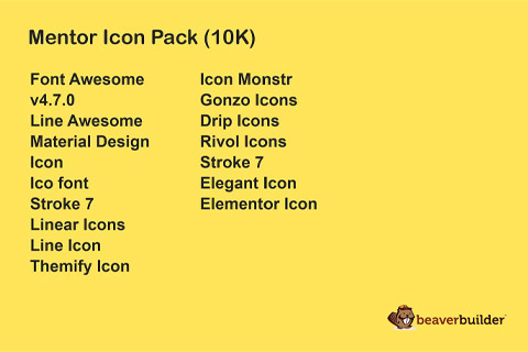 WordPress plugin CodeCanyon Mentor Icon Pack for Beaver Page Builder