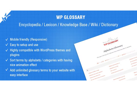 WordPress plugin CodeCanyon WP Glossary