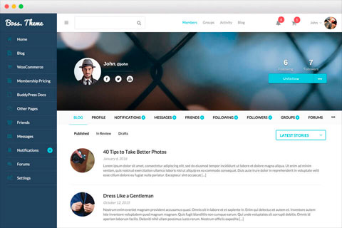 WordPress plugin BuddyPress User Blog