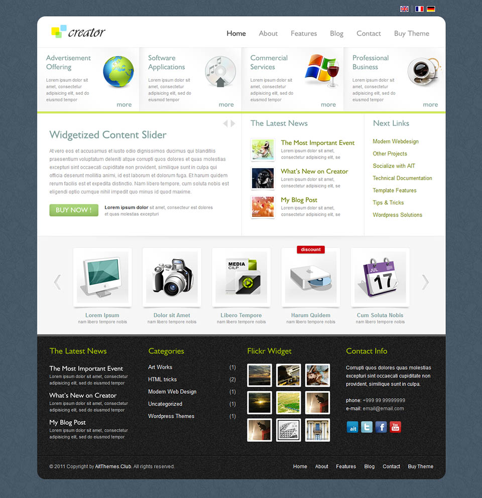 WordPress template AitThemes Creator