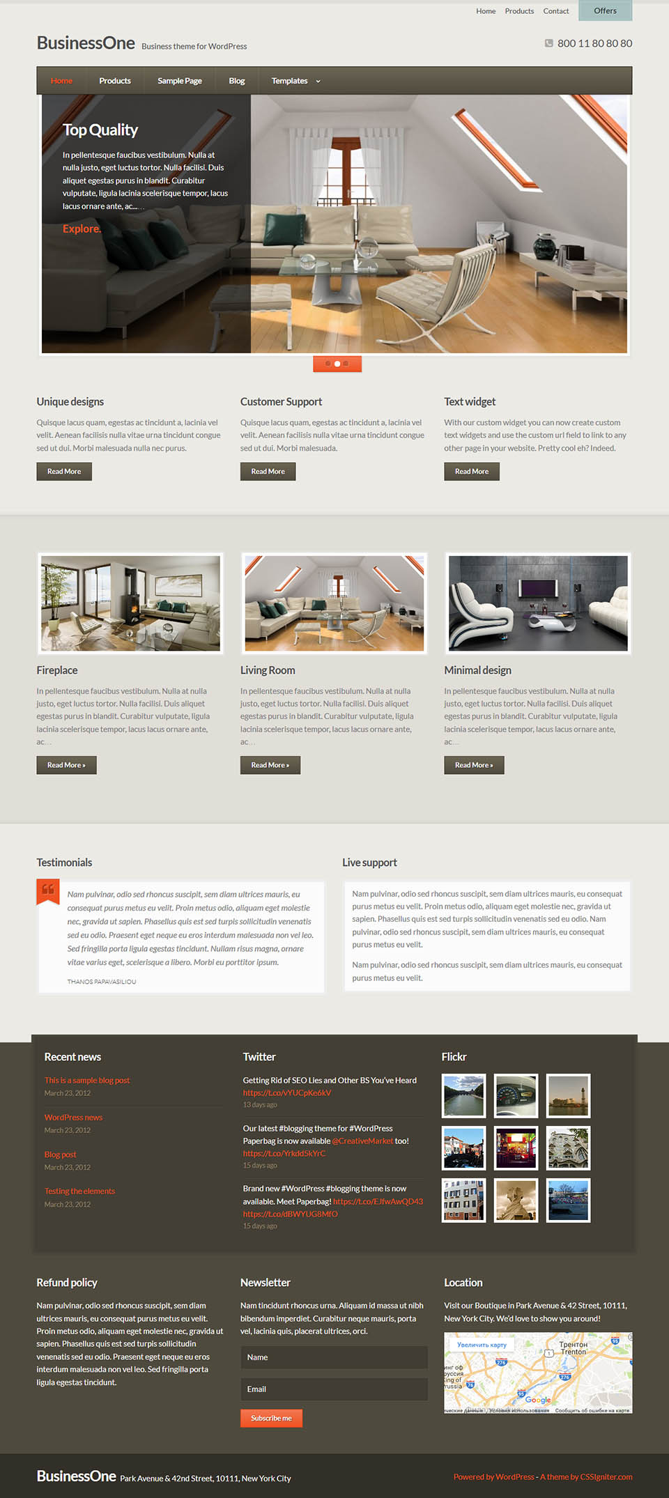 WordPress template CSSIgniter BusinessOne