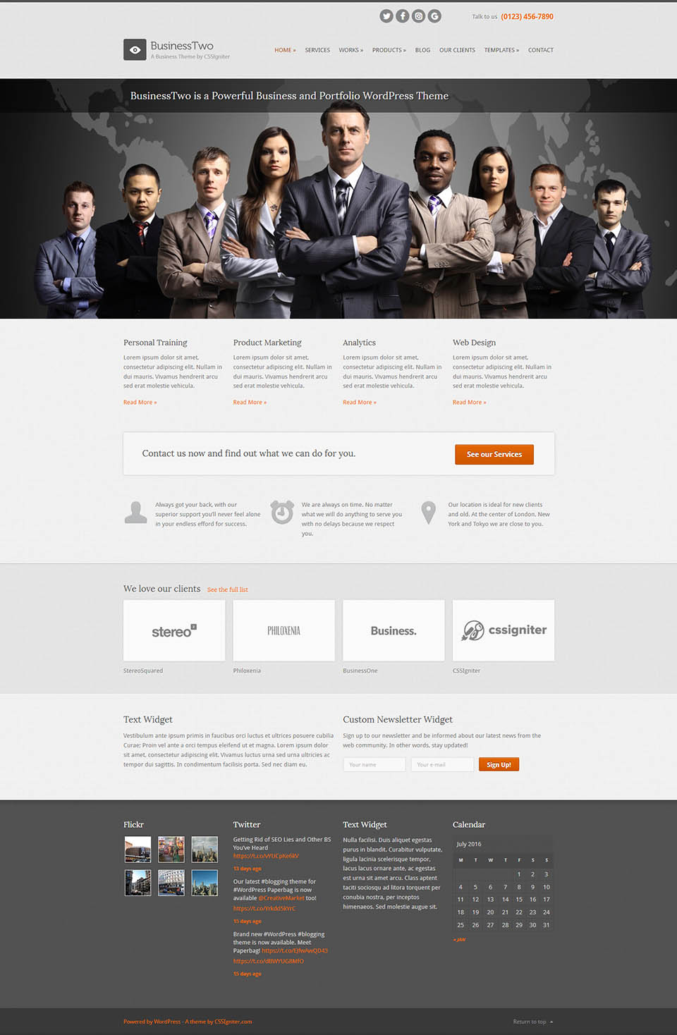 WordPress template CSSIgniter BusinessTwo