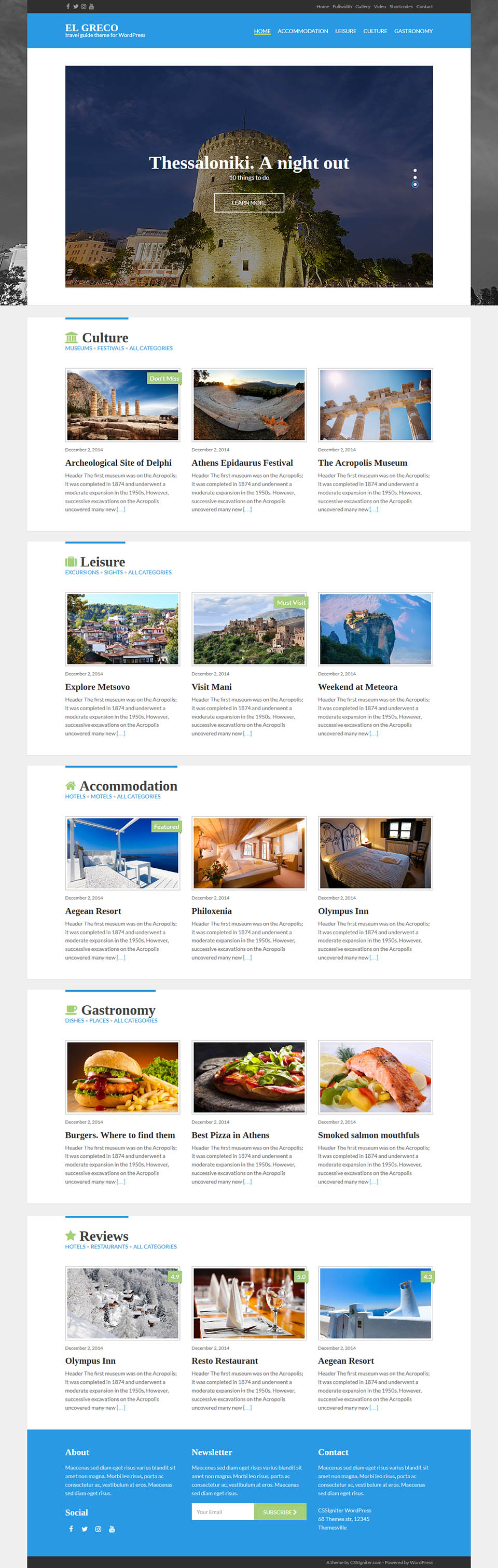 WordPress template CSSIgniter El Greco