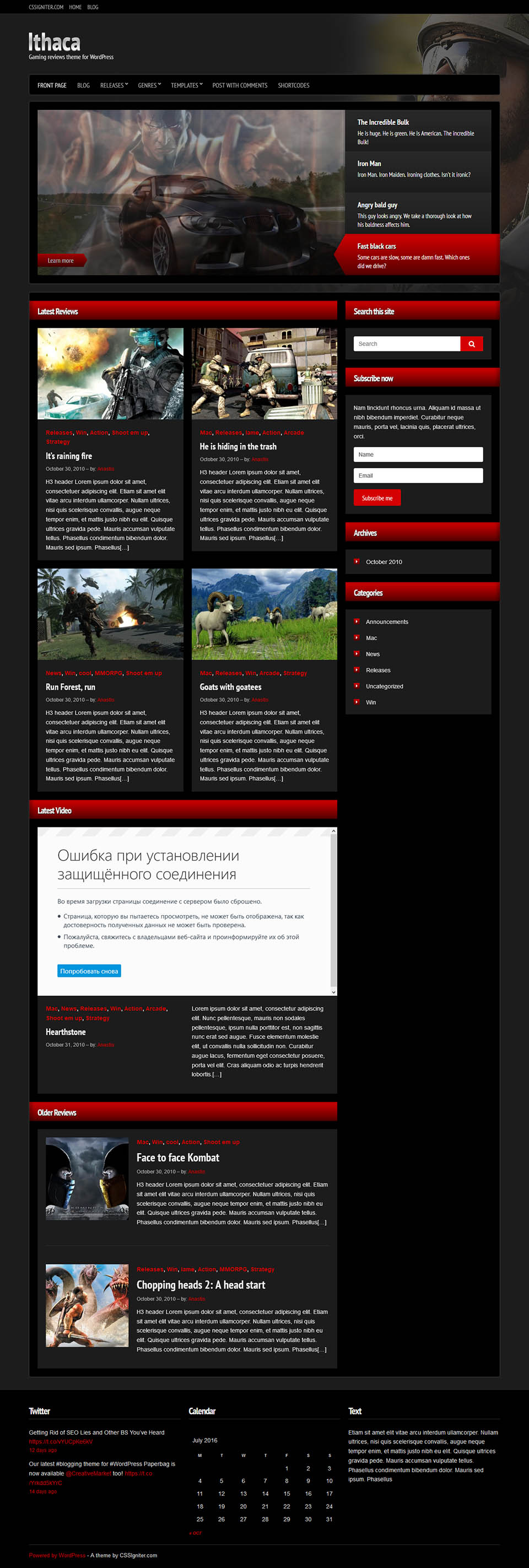 WordPress template CSSIgniter Ithaca