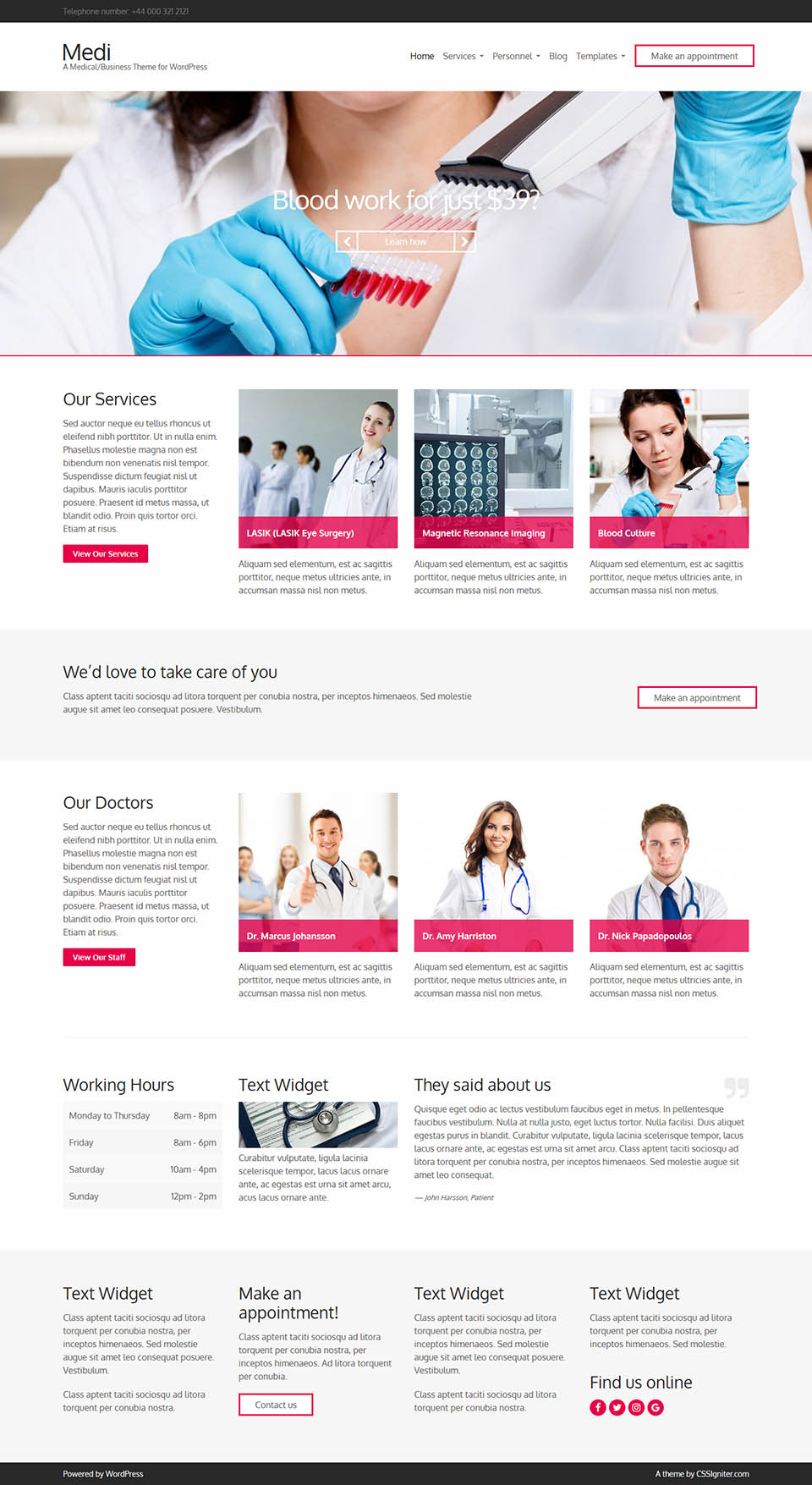 WordPress template CSSIgniter Medi