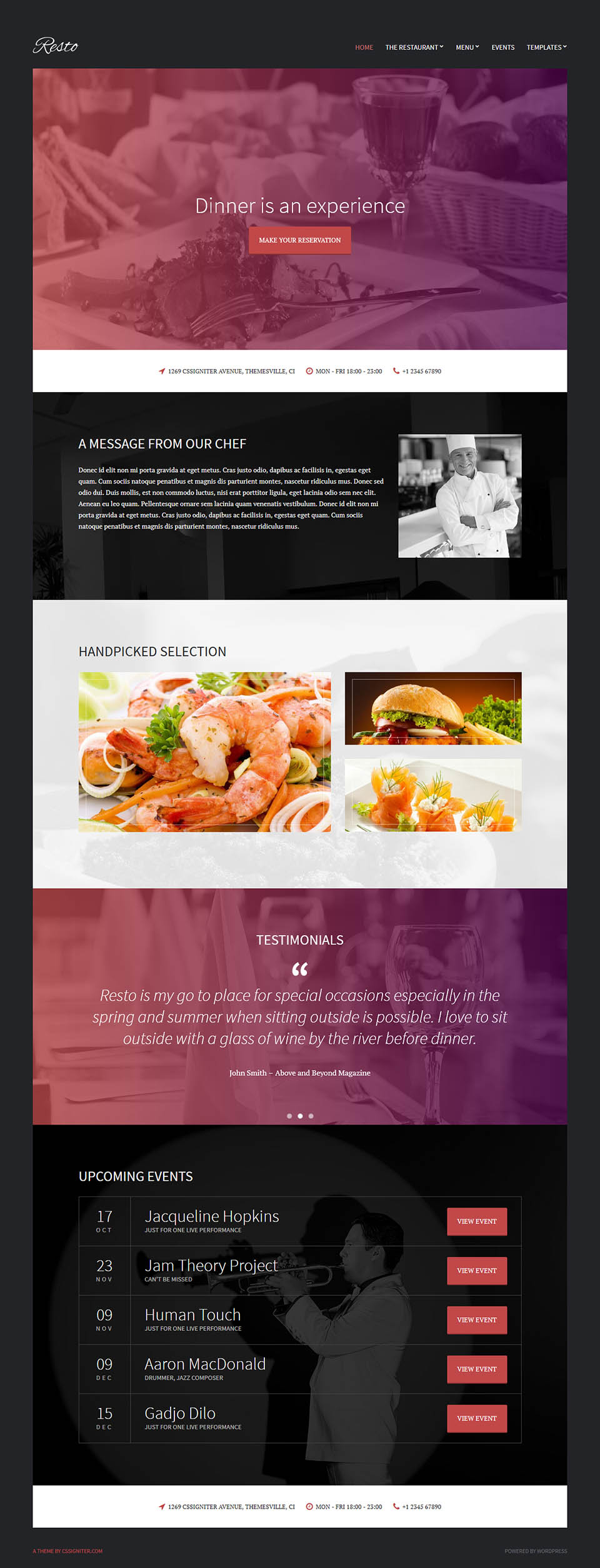 WordPress template CSSIgniter Resto