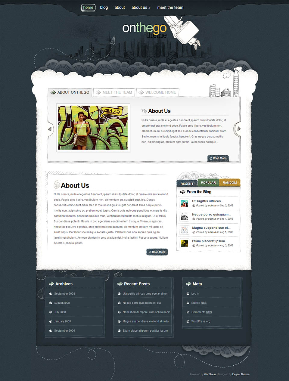 WordPress template ElegantThemes OnTheGo