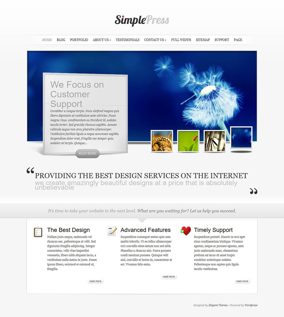 WordPress template ElegantThemes SimplePress