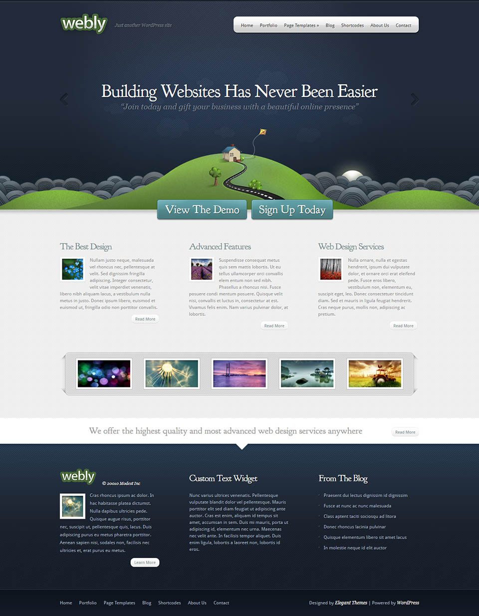 WordPress template ElegantThemes Webly