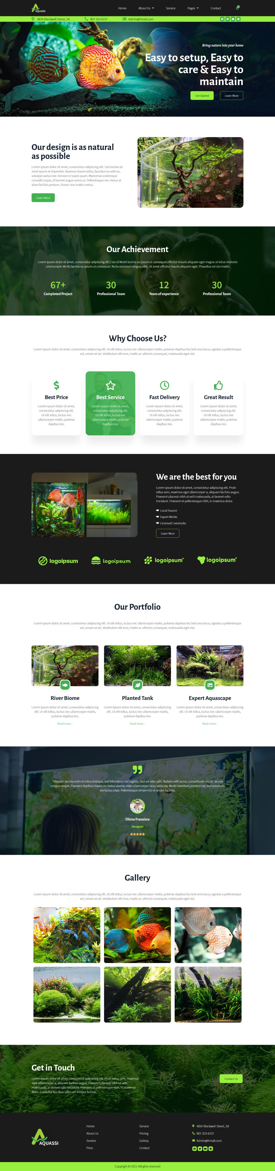 WordPress template ThemeForest Aquassi