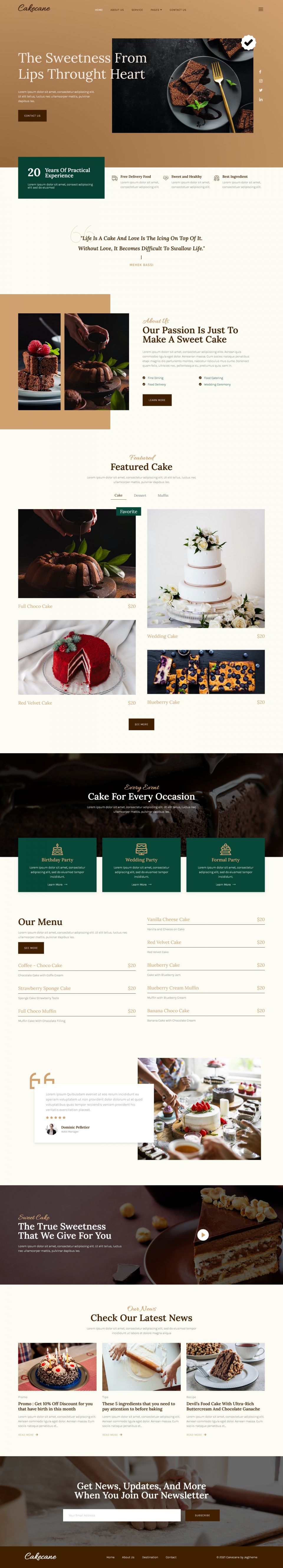 WordPress template ThemeForest Cakecane