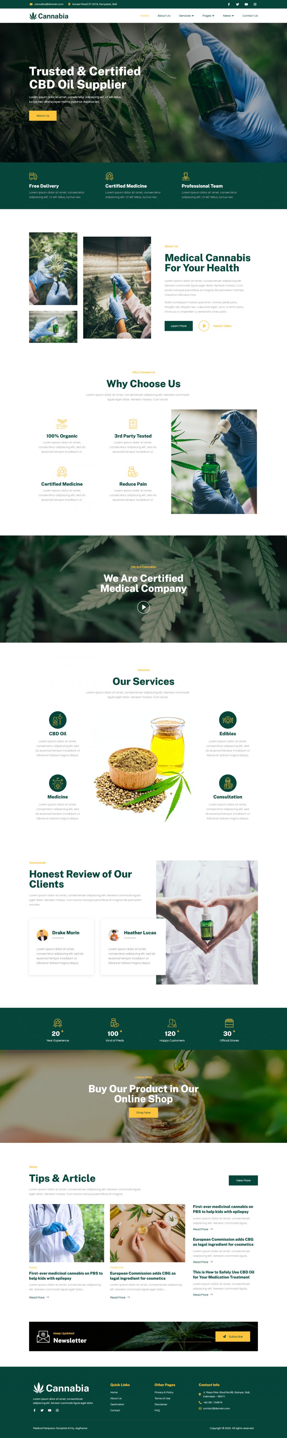 WordPress template ThemeForest Cannabia