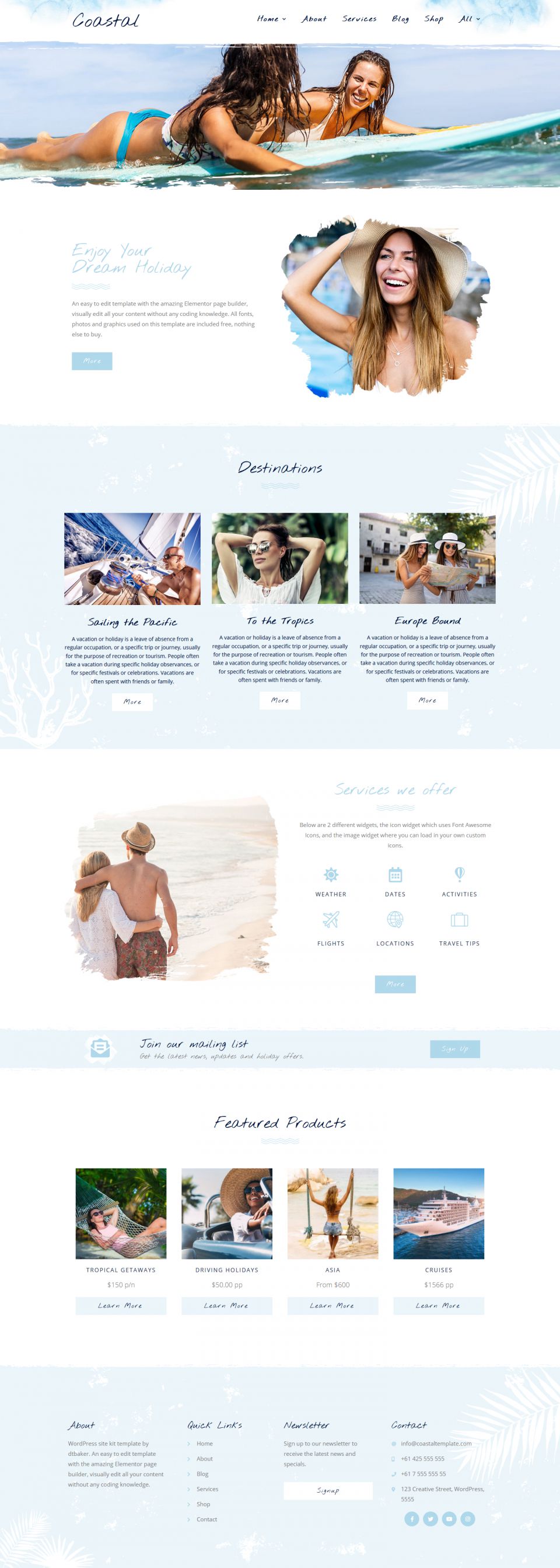 WordPress template ThemeForest Coastal