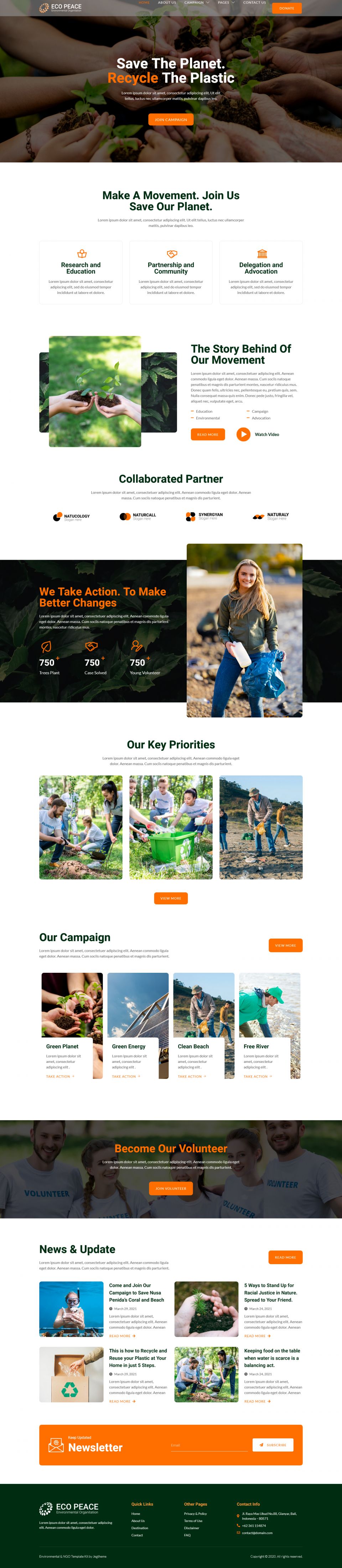 WordPress template ThemeForest EcoPeace