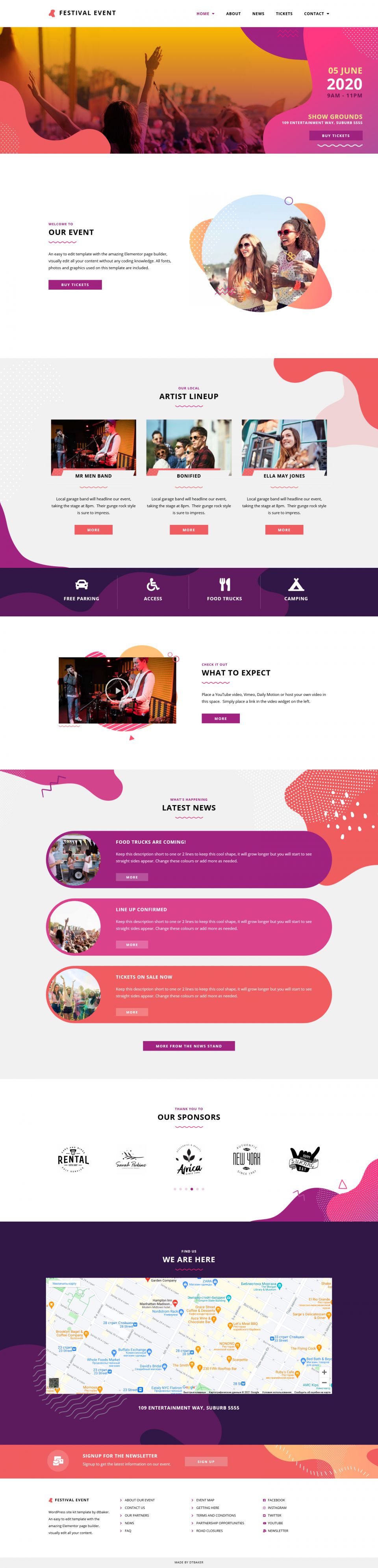 WordPress template ThemeForest Festival Events