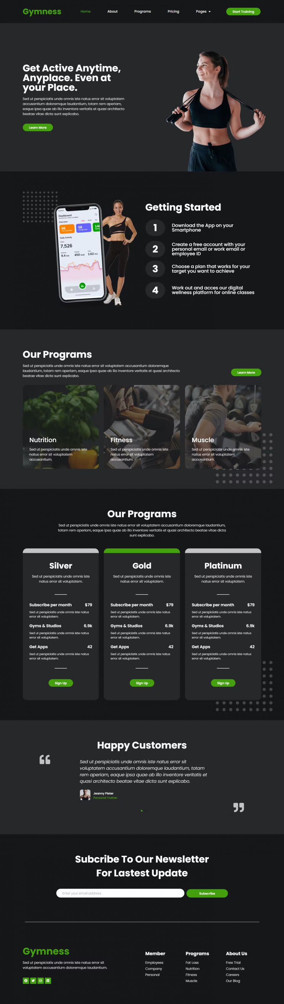 WordPress template ThemeForest Gymness