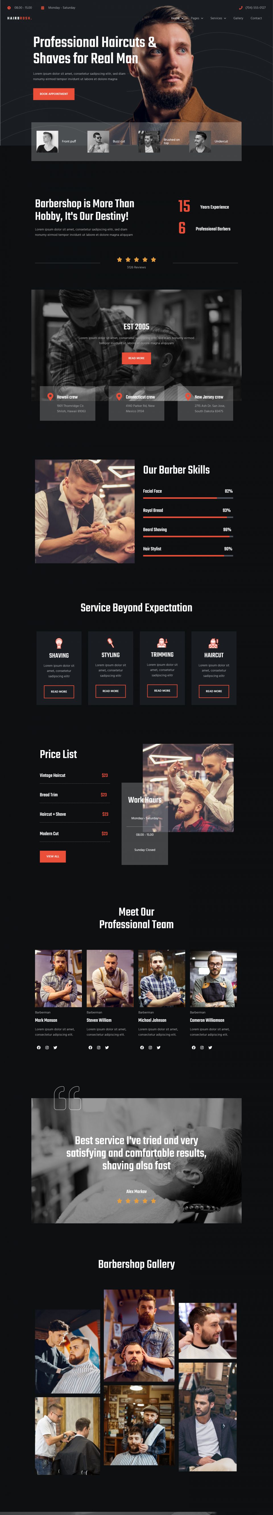 WordPress template ThemeForest Hairbrosh