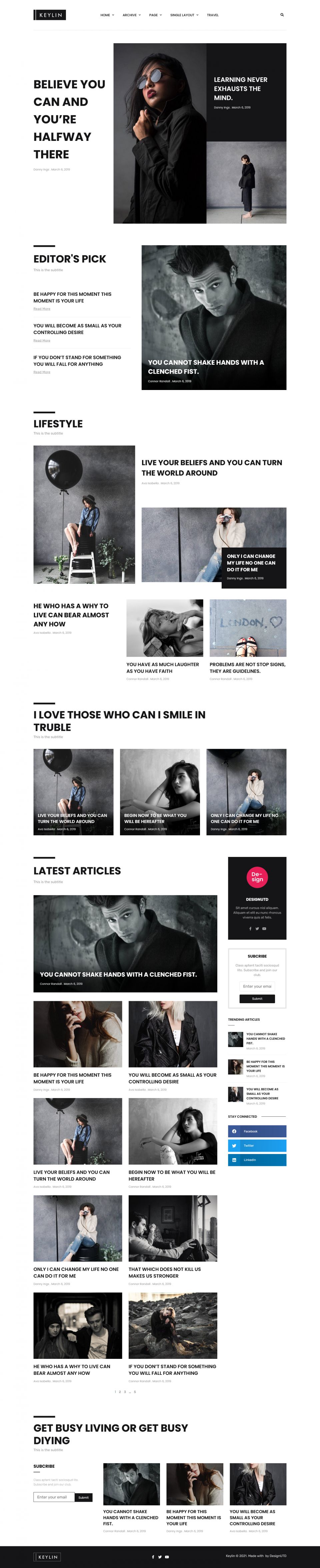 WordPress template ThemeForest Keylin