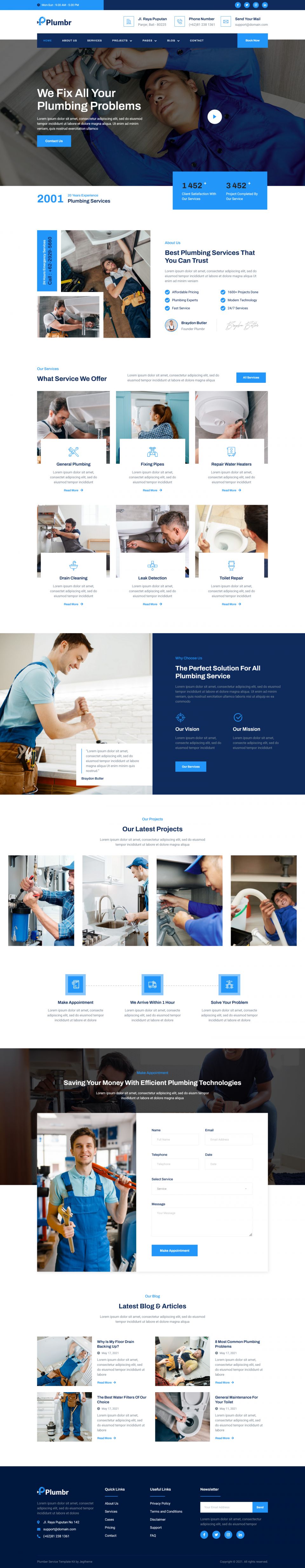 WordPress template ThemeForest Plumbr