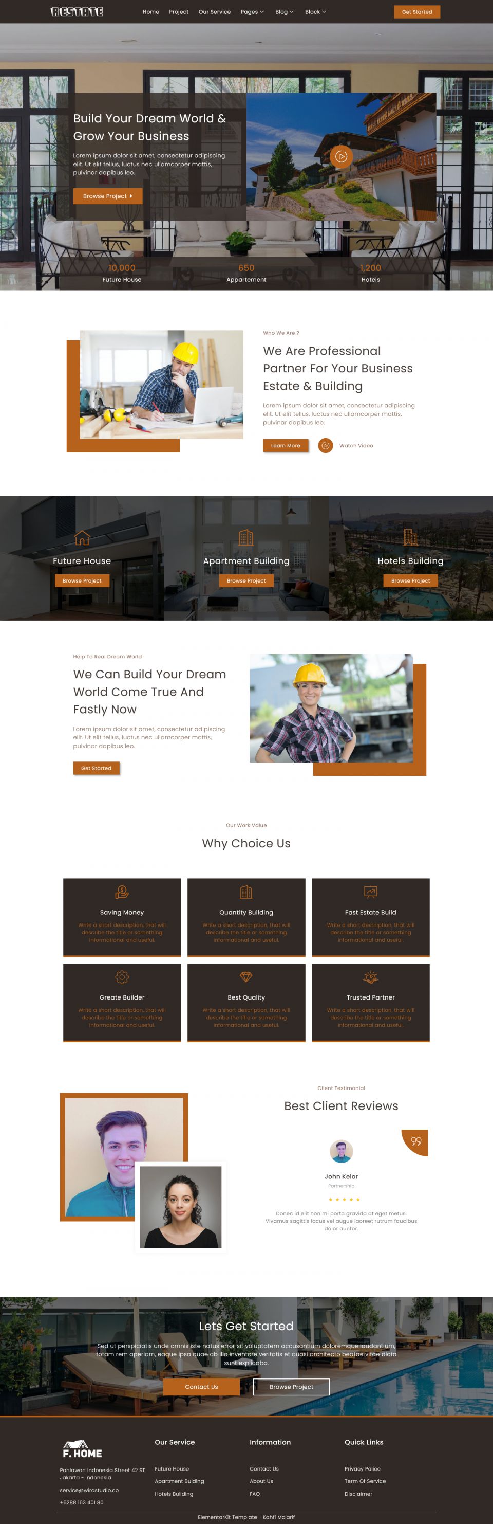 WordPress template ThemeForest Restate