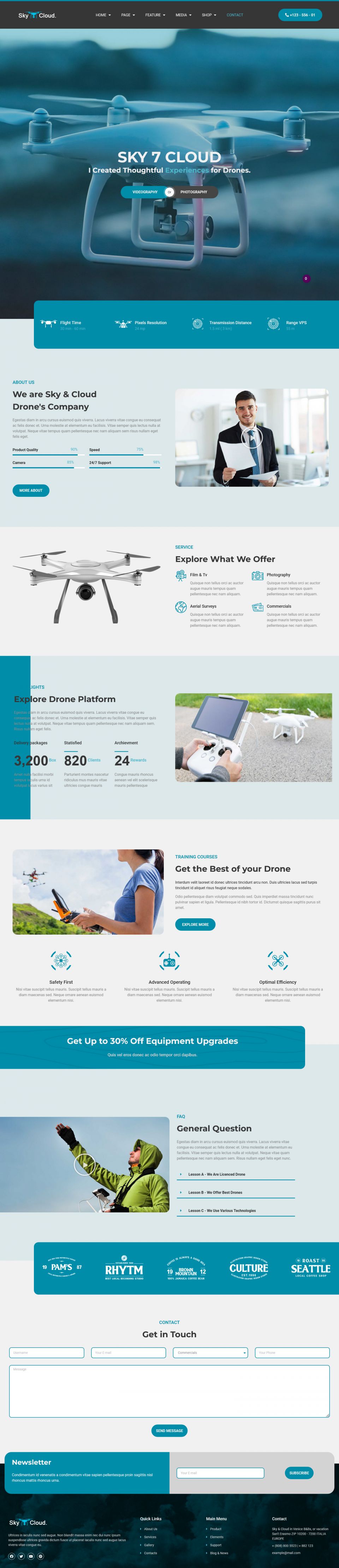 WordPress template ThemeForest Sky&Cloud