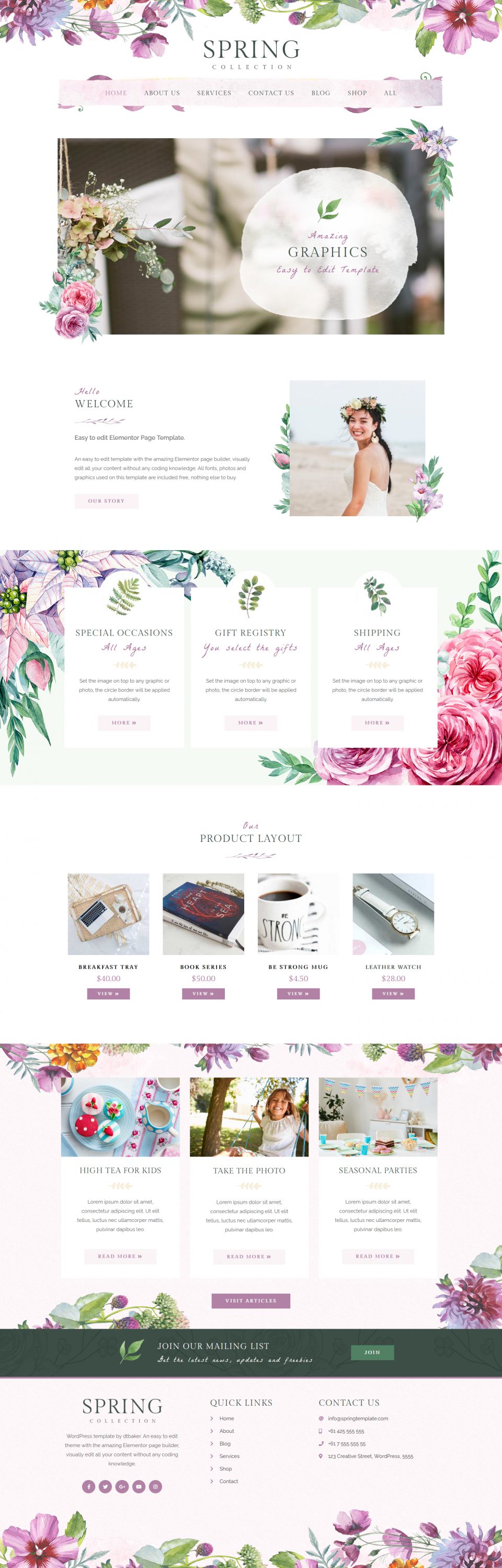 WordPress template ThemeForest Spring