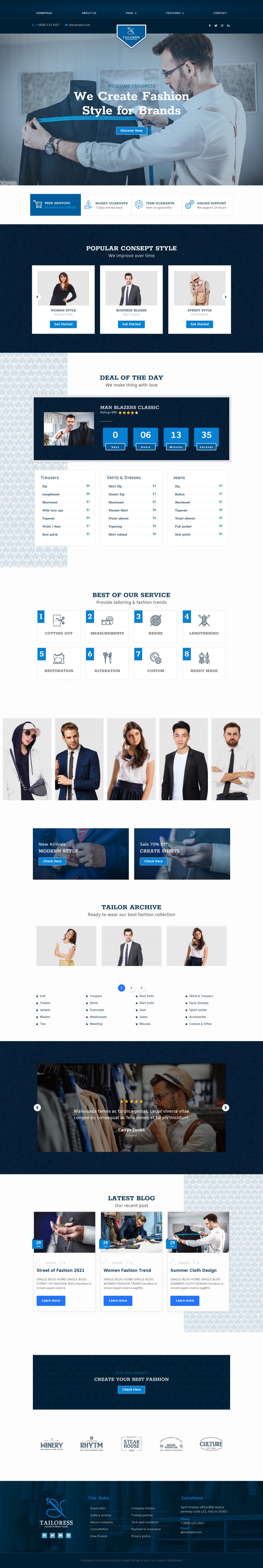 WordPress template ThemeForest Tailoress