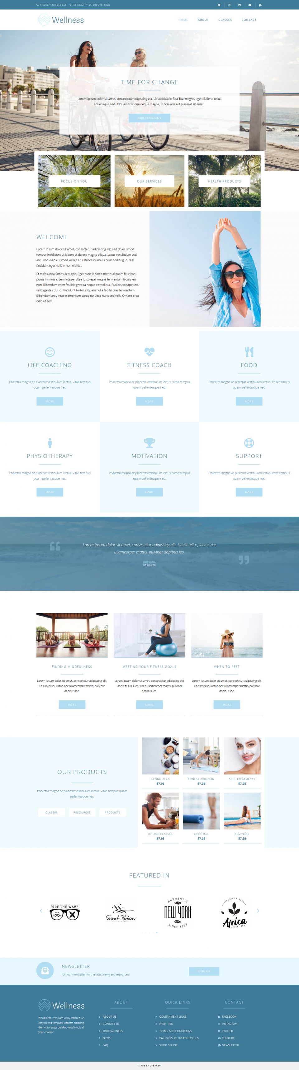 WordPress template ThemeForest Wellness