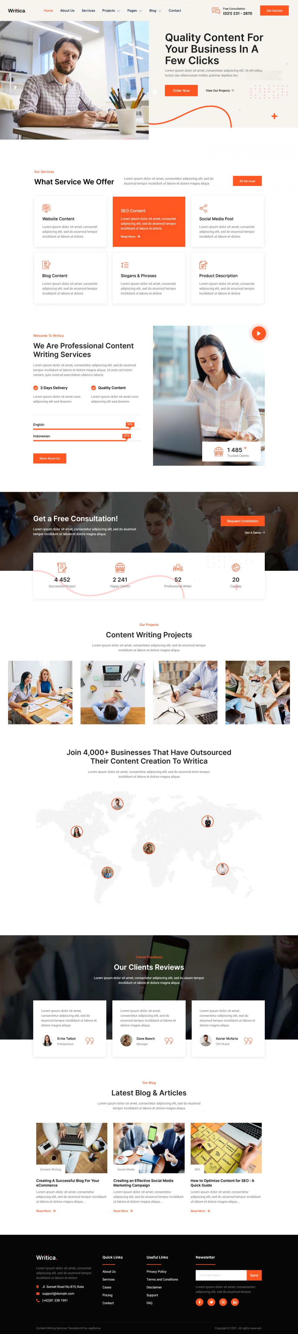 WordPress template ThemeForest Writica