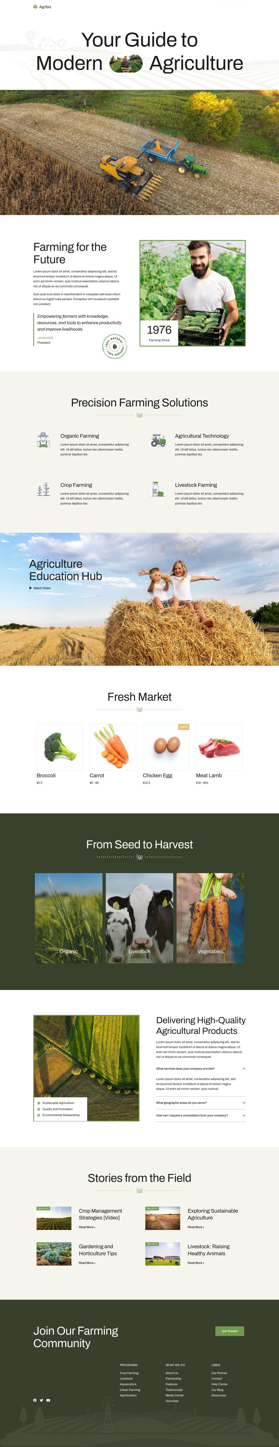 WordPress template ThemeForest Agribiz