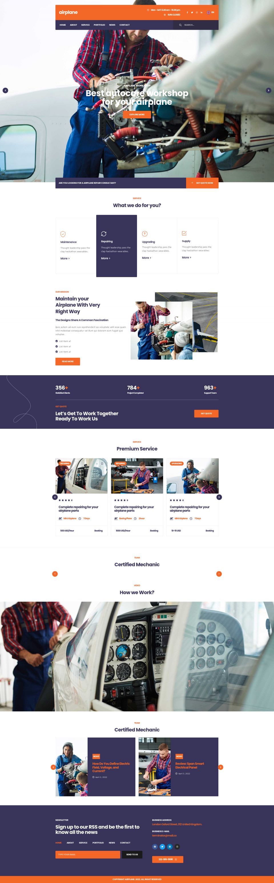 WordPress template ThemeForest Airplane