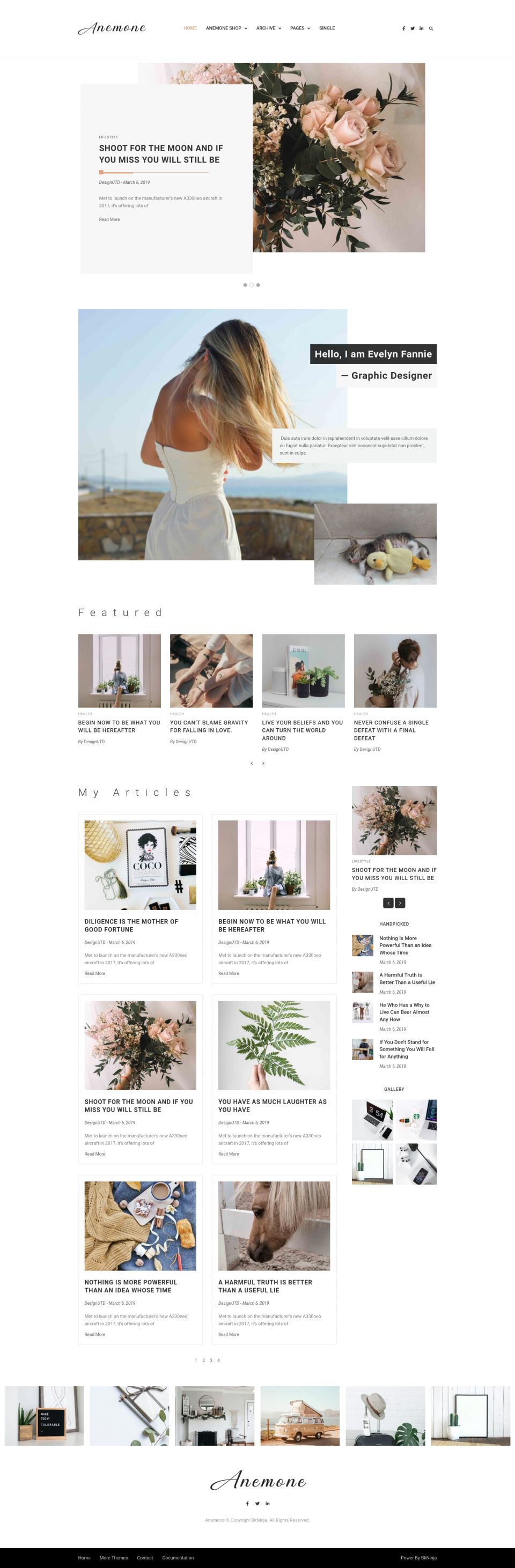 WordPress template ThemeForest Anemone