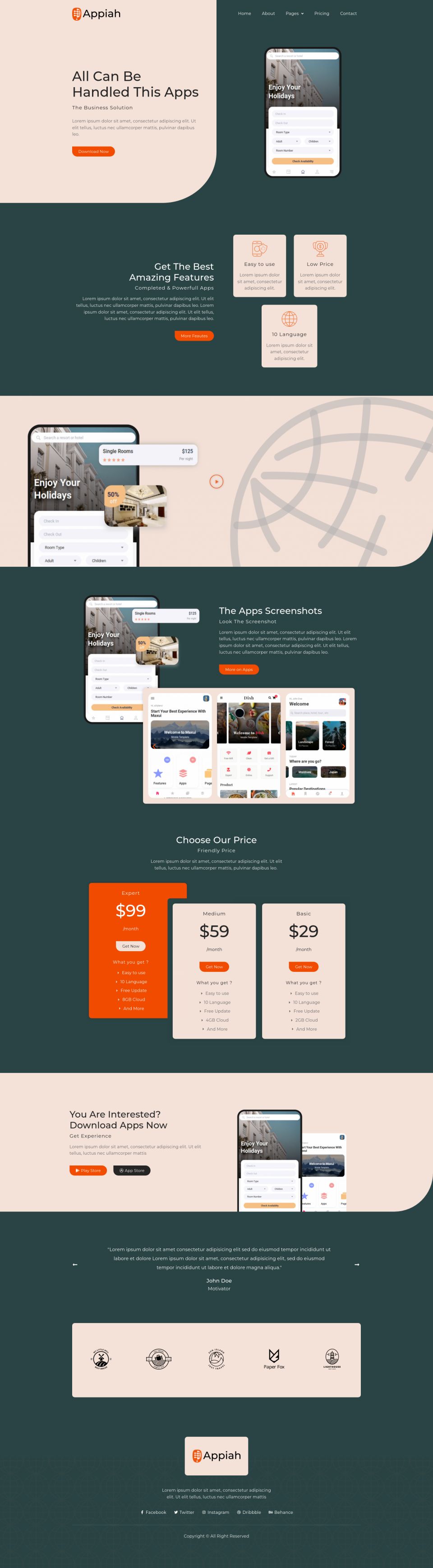 WordPress template ThemeForest Appiah