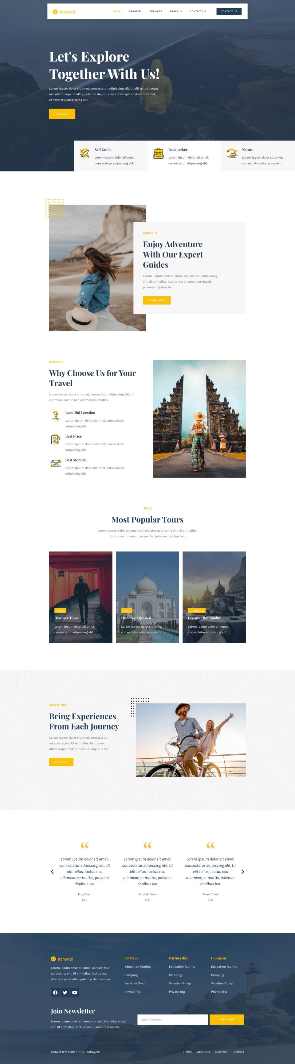 WordPress template ThemeForest Atravel