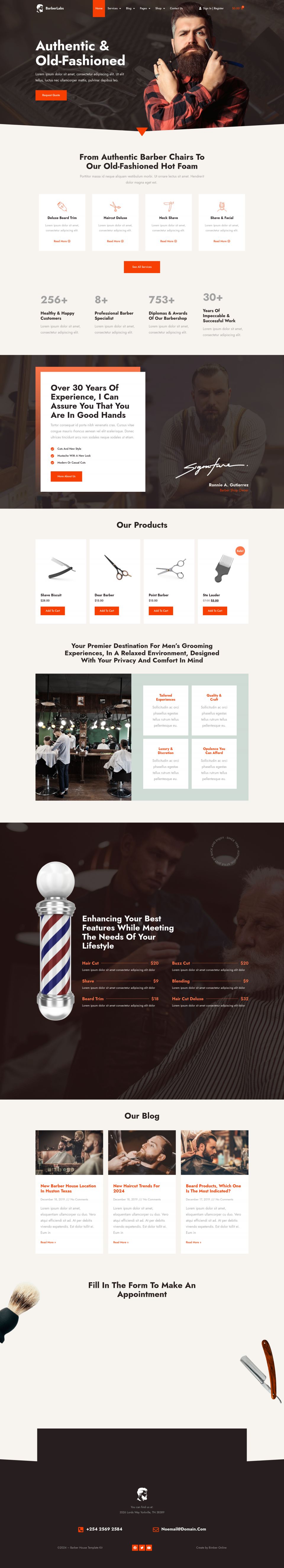 WordPress template ThemeForest BarberLabs