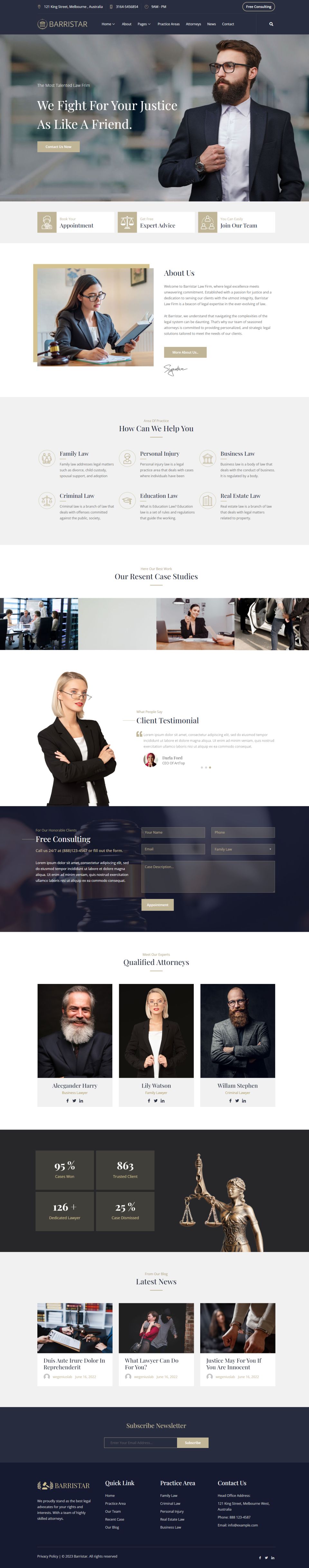 WordPress template ThemeForest Barristar