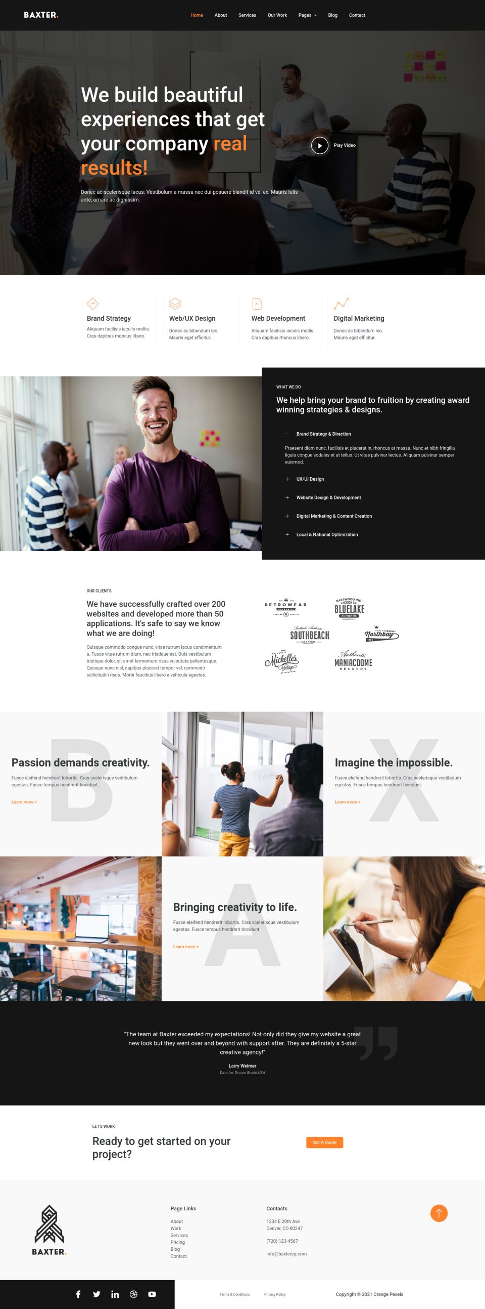 WordPress template ThemeForest Baxter